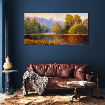 Glasbild Eine friedliche Herbstlandschaft