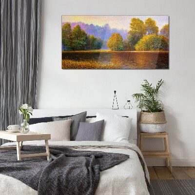 Glasbild Eine friedliche Herbstlandschaft