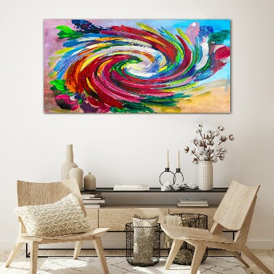Glasbild Ein Wirbelwind der Farben