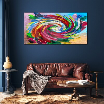Glasbild Ein Wirbelwind der Farben