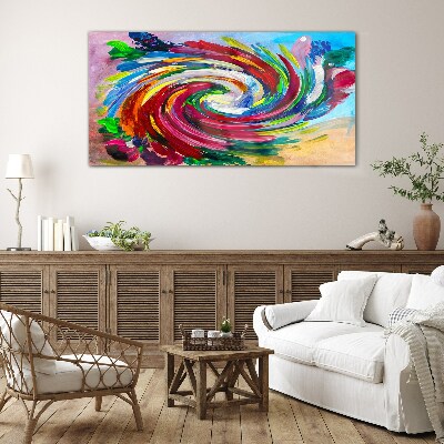 Glasbild Ein Wirbelwind der Farben