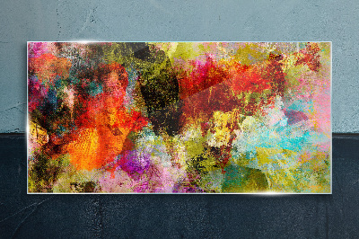 Glasbild Buntes Chaos der Abstraktion