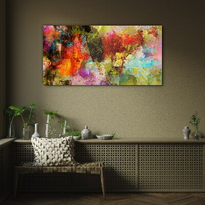 Glasbild Buntes Chaos der Abstraktion