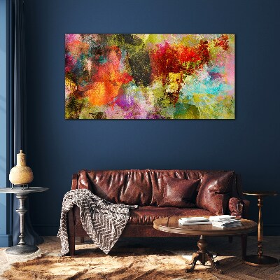 Glasbild Buntes Chaos der Abstraktion