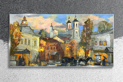 Glasbild Eine bezaubernde Straße in herbstlicher Landschaft