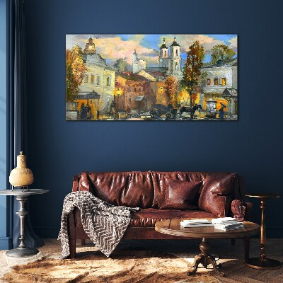Glasbild Eine bezaubernde Straße in herbstlicher Landschaft