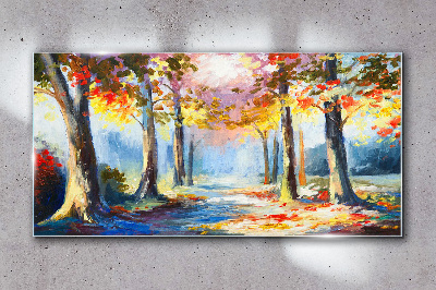 Glasbild Herbstgasse