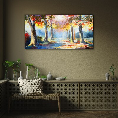 Glasbild Herbstgasse