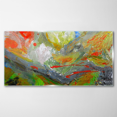 Glasbild Dynamische Farbexplosion