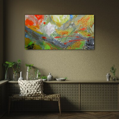 Glasbild Dynamische Farbexplosion