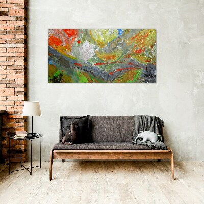 Glasbild Dynamische Farbexplosion