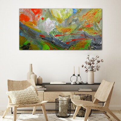 Glasbild Dynamische Farbexplosion