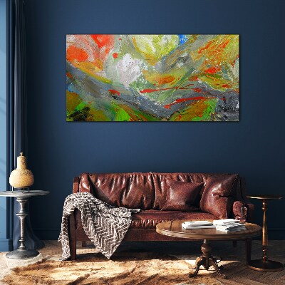 Glasbild Dynamische Farbexplosion