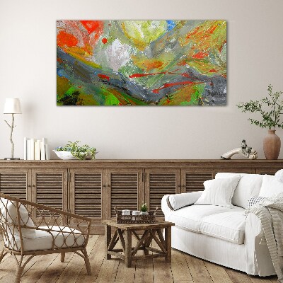 Glasbild Dynamische Farbexplosion