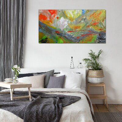 Glasbild Dynamische Farbexplosion