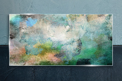 Glasbild Abstrakte Komposition in Grüntönen