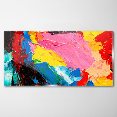 Glasbild Buntes Chaos auf Leinwand