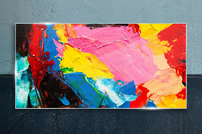 Glasbild Buntes Chaos auf Leinwand