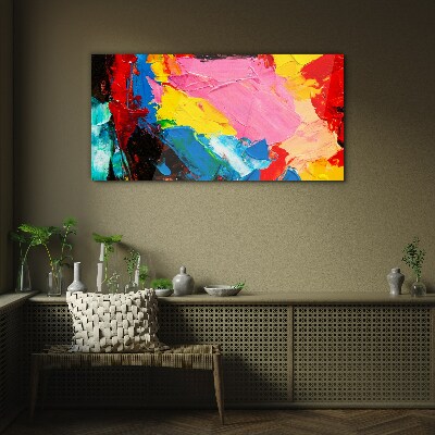 Glasbild Buntes Chaos auf Leinwand