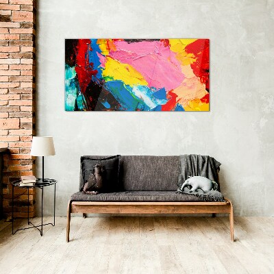 Glasbild Buntes Chaos auf Leinwand