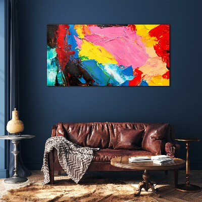 Glasbild Buntes Chaos auf Leinwand