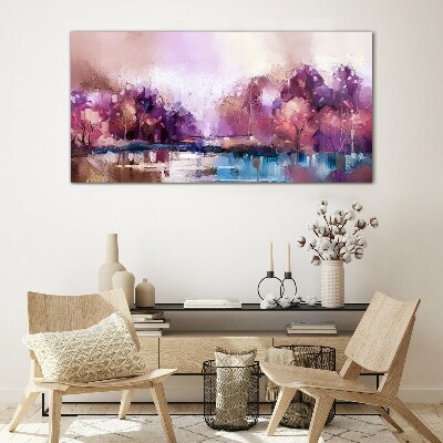 Foto auf glas Rosafarbene Reflexe in einer Winterlandschaft