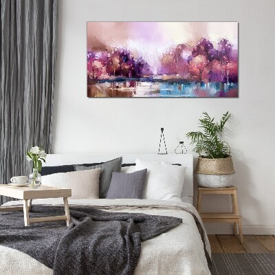 Foto auf glas Rosafarbene Reflexe in einer Winterlandschaft
