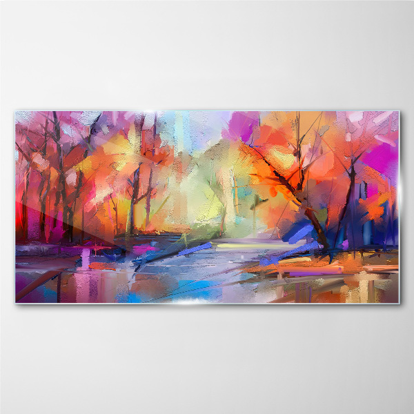 Glasbild Farbenfrohe Herbstlandschaft