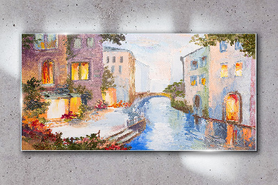 Bild auf glas drucken Die charmanten Kanäle der Stadt