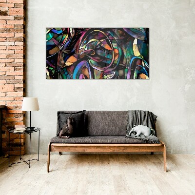 Glasbild Bunte Abstraktionen in Glas