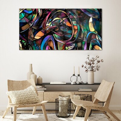 Glasbild Bunte Abstraktionen in Glas