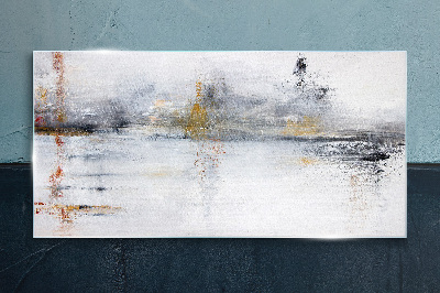 Glasbild Abstrakte Landschaft in Grautönen