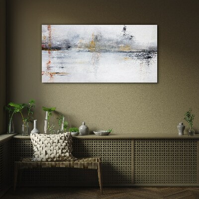 Glasbild Abstrakte Landschaft in Grautönen