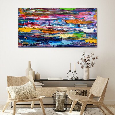Glasbild Bunte abstrakte Landschaft