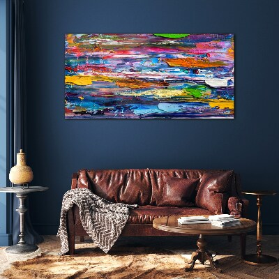 Glasbild Bunte abstrakte Landschaft