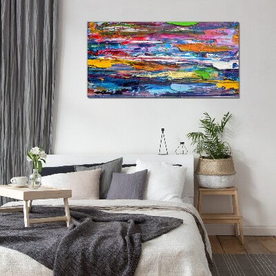 Glasbild Bunte abstrakte Landschaft