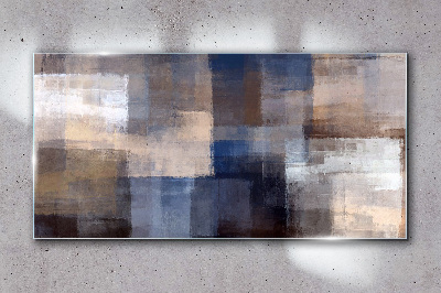 Bild aus glas Abstraktes Mosaik in Blautönen