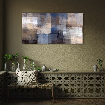 Bild aus glas Abstraktes Mosaik in Blautönen