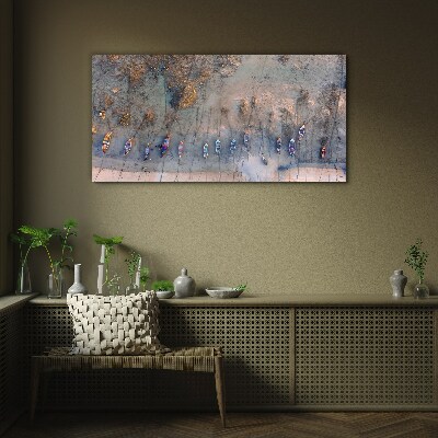 Glasbild Ein ruhiger Hafen im Abendlicht
