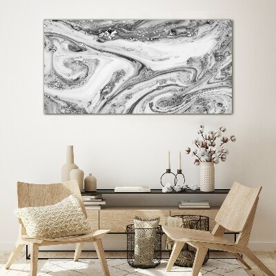Glasbild Monochromatische Wirbel mit metallischen Akzenten
