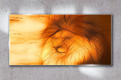 Glasbild Abstrakter Tierkatzenlöwe