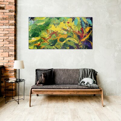Glasbild Tropische Farbexplosion