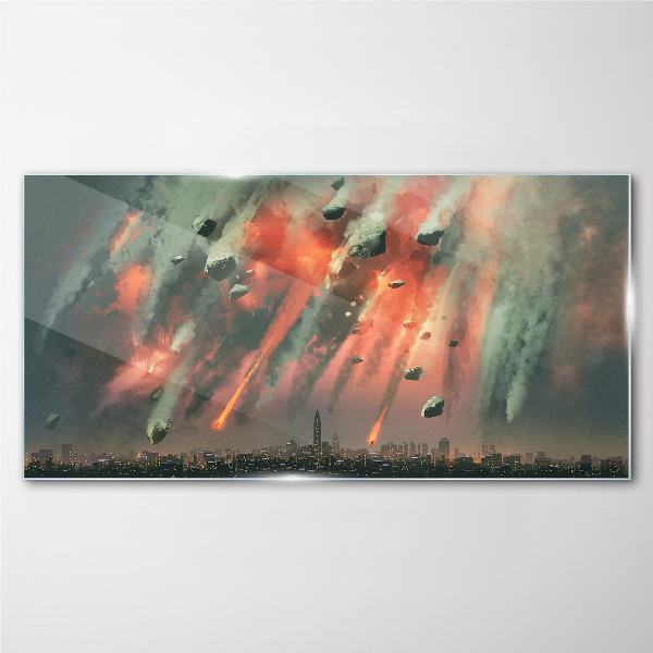 Glasbild Apokalyptisches Stadtbild
