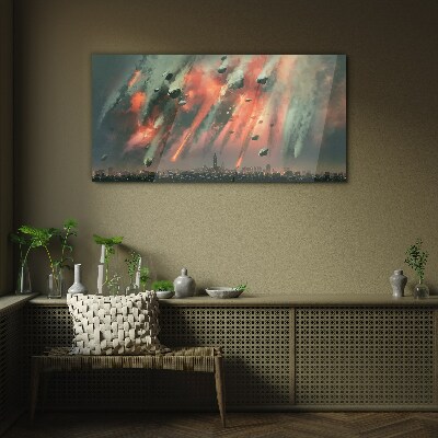 Glasbild Apokalyptisches Stadtbild