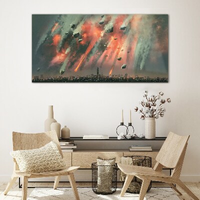 Glasbild Apokalyptisches Stadtbild