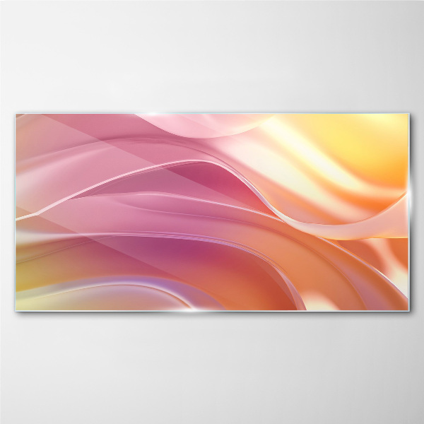 Glasbild Farbwellen in Pastelltönen