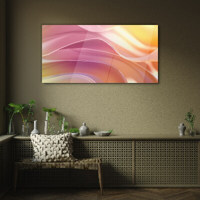 Glasbild Farbwellen in Pastelltönen