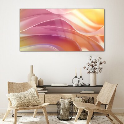 Glasbild Farbwellen in Pastelltönen