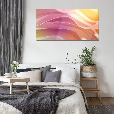 Glasbild Farbwellen in Pastelltönen