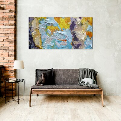 Glasbild Abstrakte Farbexplosion